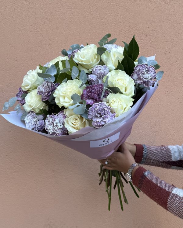 White roses and lavender